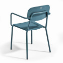 Table de terrasse carrée ( 75 x 75 x 76 cm) + 2 fauteuils en aluminium