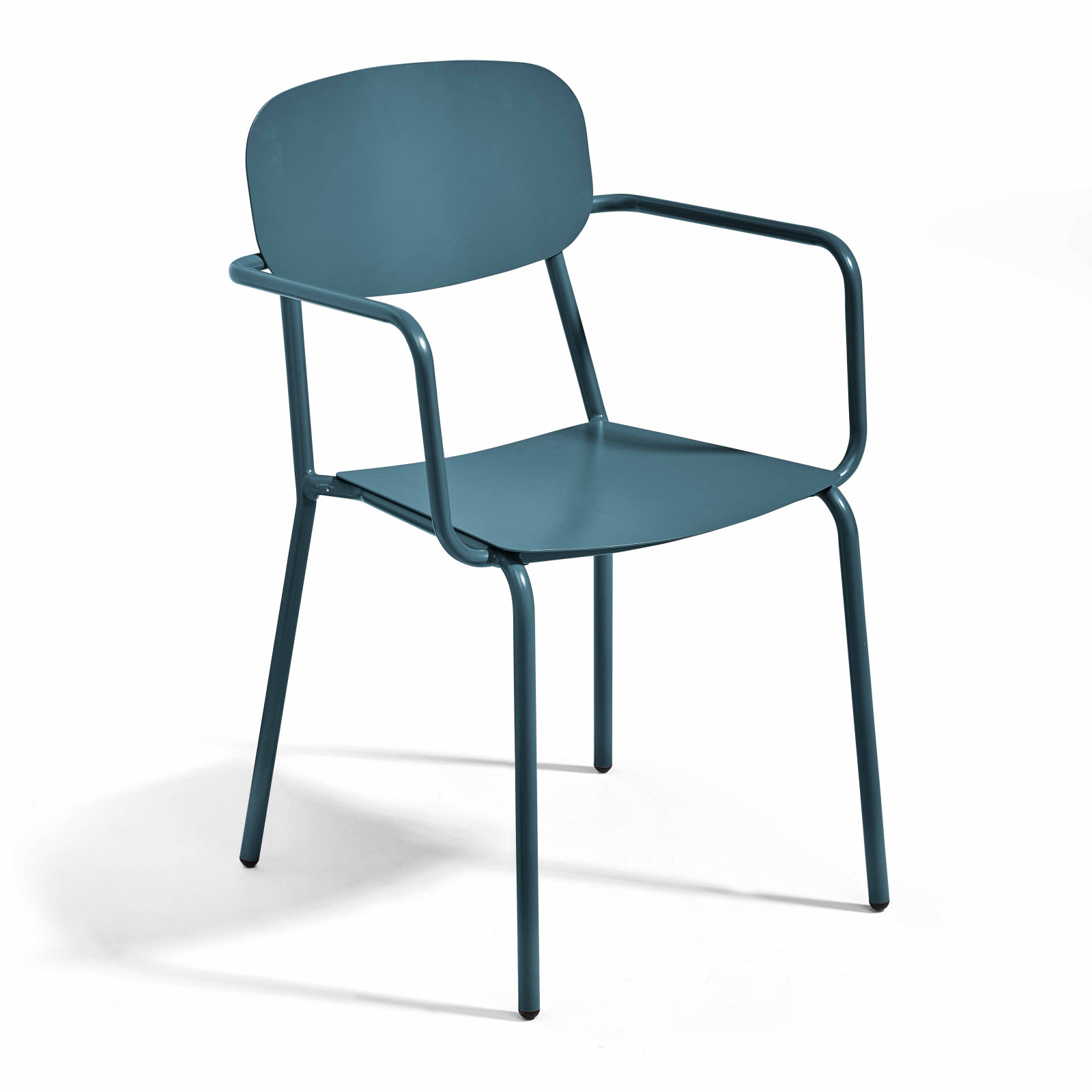 Table de terrasse carrée ( 75 x 75 x 76 cm) + 2 fauteuils en aluminium