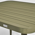 Table de terrasse carrée ( 75 x 75 x 76 cm) et 4 chaises avec accoudoirs en aluminium