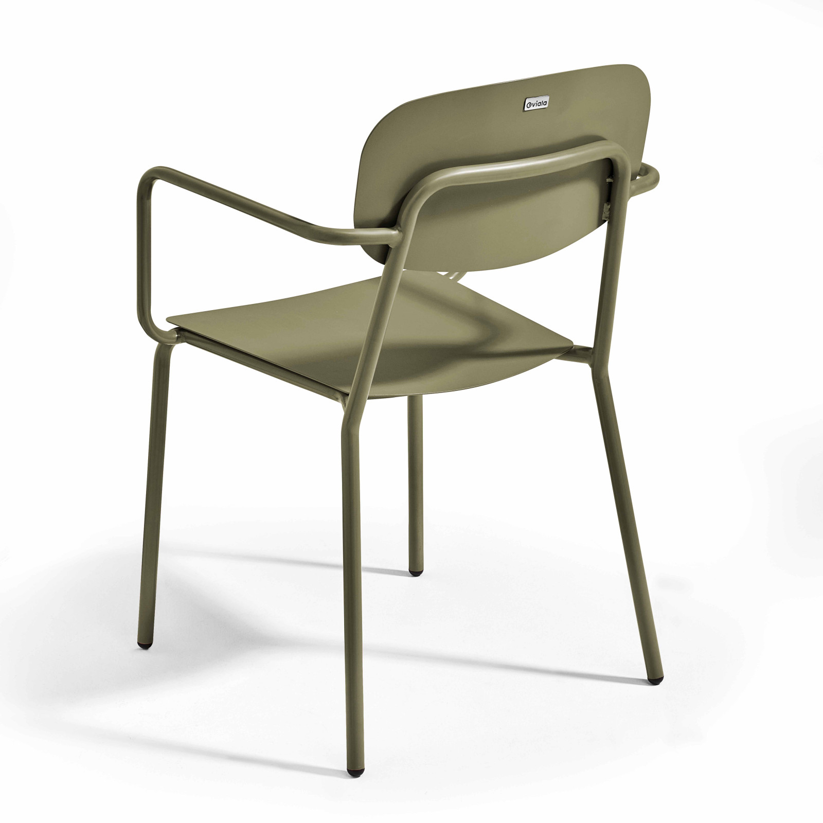 Table de terrasse carrée ( 75 x 75 x 76 cm) et 4 chaises avec accoudoirs en aluminium