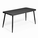 Ensemble table de terrasse (150 x 75 x 75 cm) + 4 fauteuils en aluminium