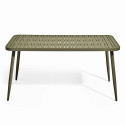 Ensemble table de terrasse (150 x 75 x 75 cm) + 4 fauteuils en aluminium