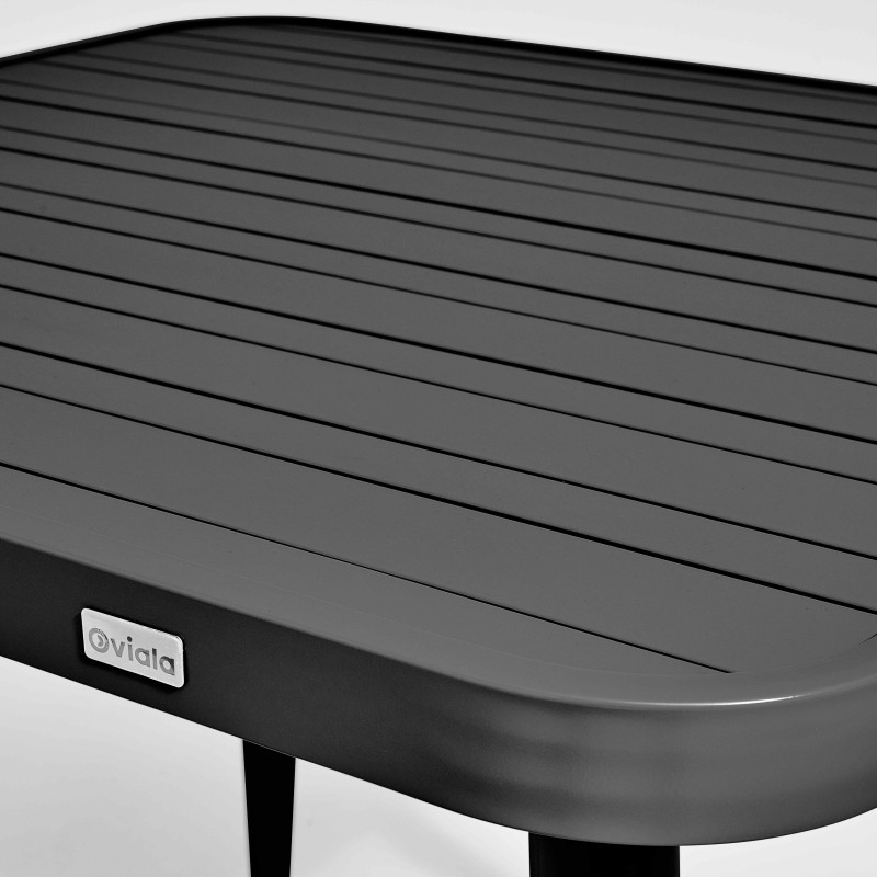 Ensemble table de terrasse (150 x 75 x 75 cm) + 4 fauteuils en aluminium (3/7)