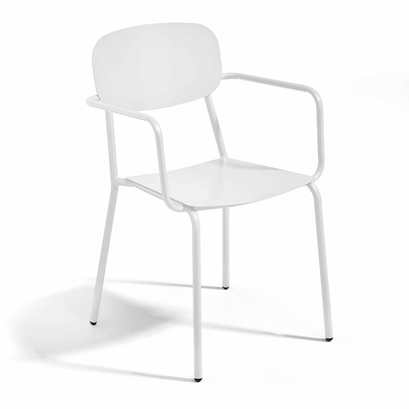 Chaise de terrasse en aluminium avec accoudoirs