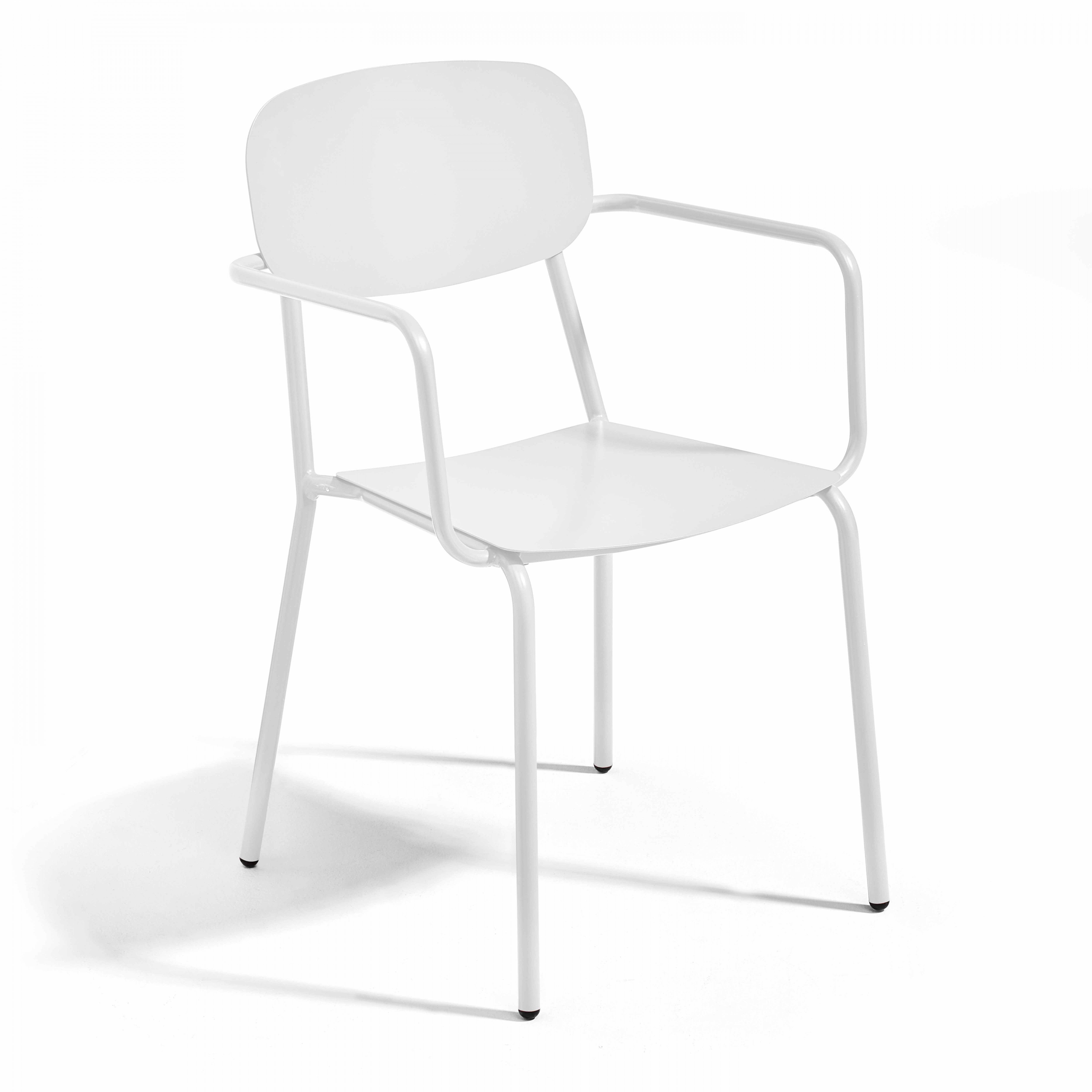 Chaise de terrasse de restaurant en aluminium avec accoudoirs