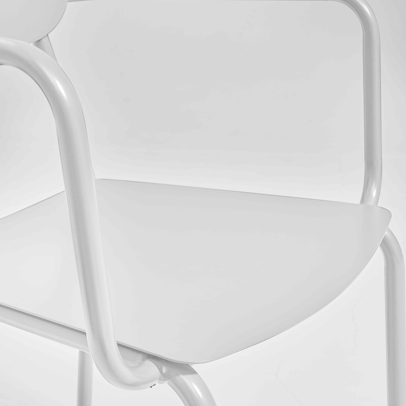 Chaise de terrasse en aluminium avec accoudoirs