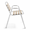 Fauteuil de terrasse en aluminium et bois