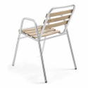 Fauteuil de terrasse en aluminium et bois