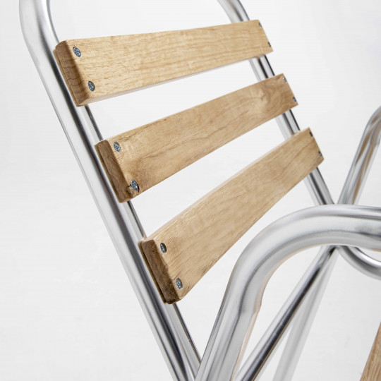 Fauteuil de terrasse en aluminium et bois