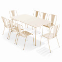 Ensemble table rectangulaire 180 cm et 8 chaises style bistrot