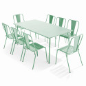 Ensemble table rectangulaire 180 cm et 8 chaises style bistrot