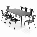 Ensemble table rectangulaire 180 cm et 8 chaises style bistrot