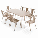 Ensemble table rectangulaire 180 cm et 8 chaises style bistrot