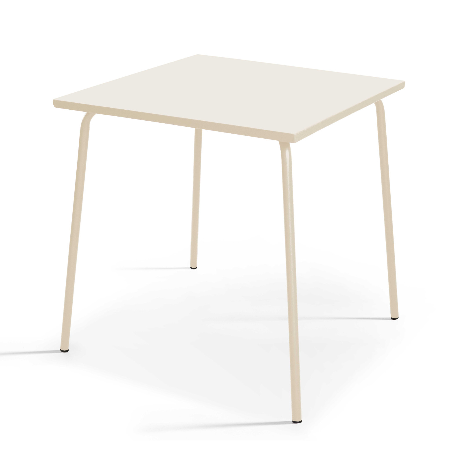 Ensemble table carrée 70 x 70 cm et 2 chaises en métal