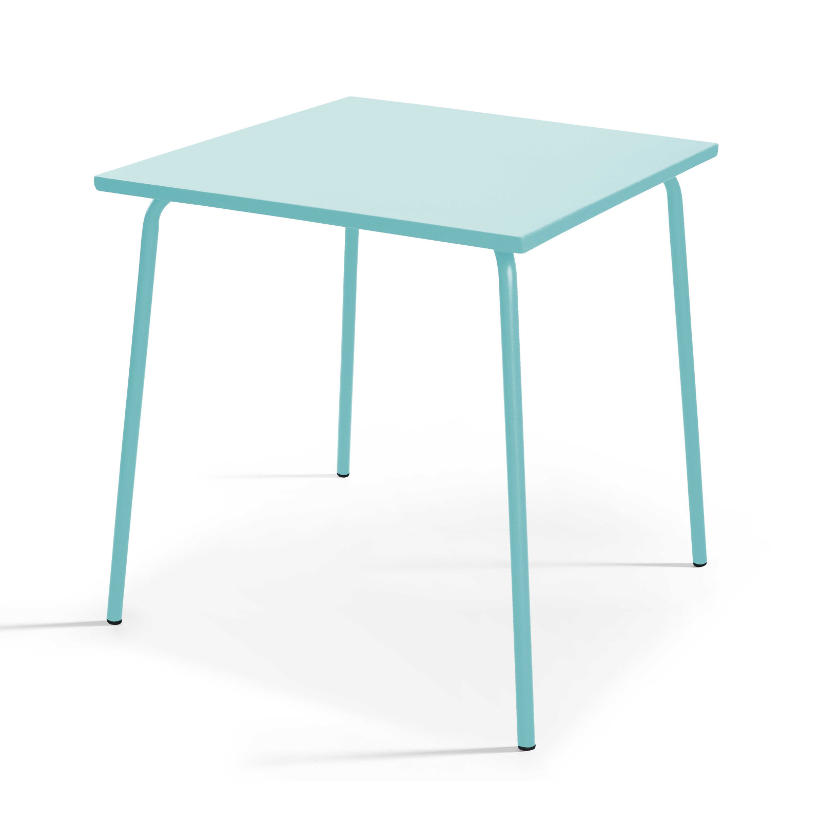 Ensemble table carrée 70 x 70 cm et 2 chaises en métal