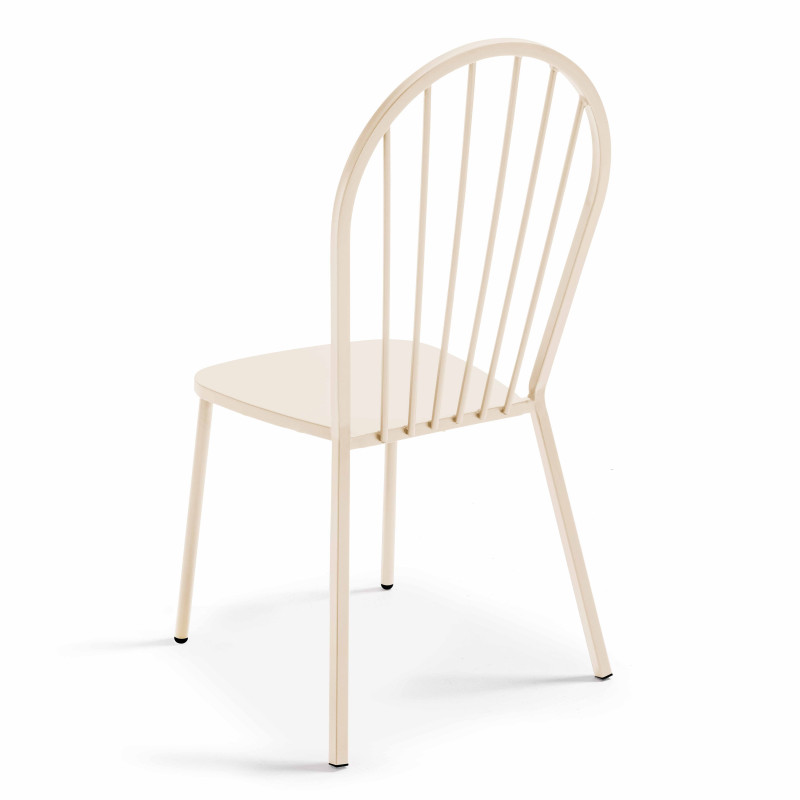 Ensemble table carrée 70 x 70 cm et 2 chaises en métal (4/6)