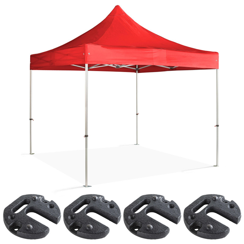 Tente pliante 3 x 3 m - 300g/m² + 4 poids de lestage 12 kg