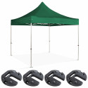 Tente pliante 3 x 3 m - 300g/m² + 4 poids de lestage 12 kg