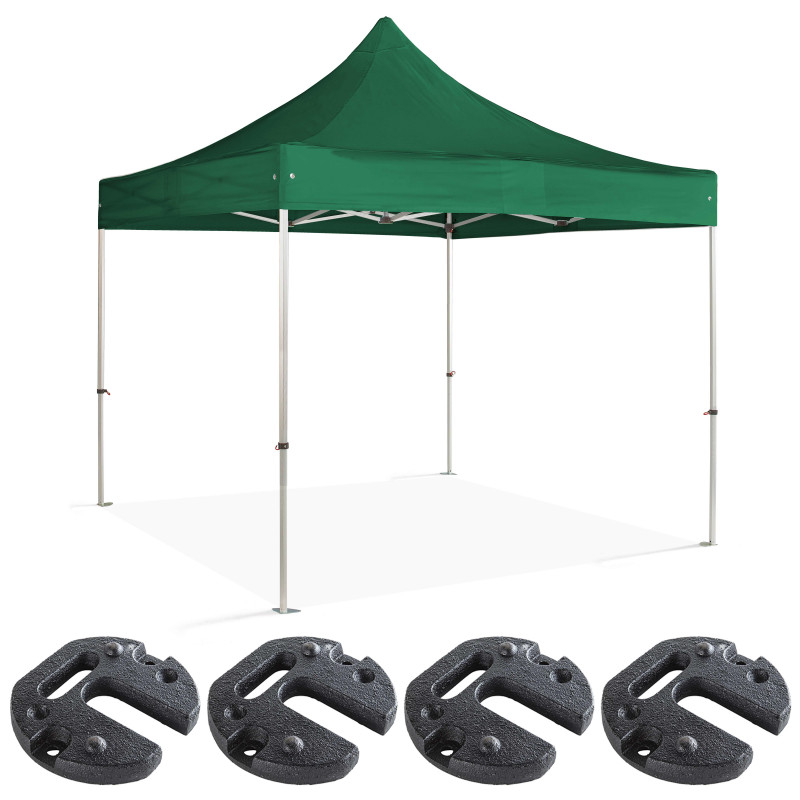 Tente pliante 3 x 3 m - 300g/m² + 4 poids de lestage 12 kg