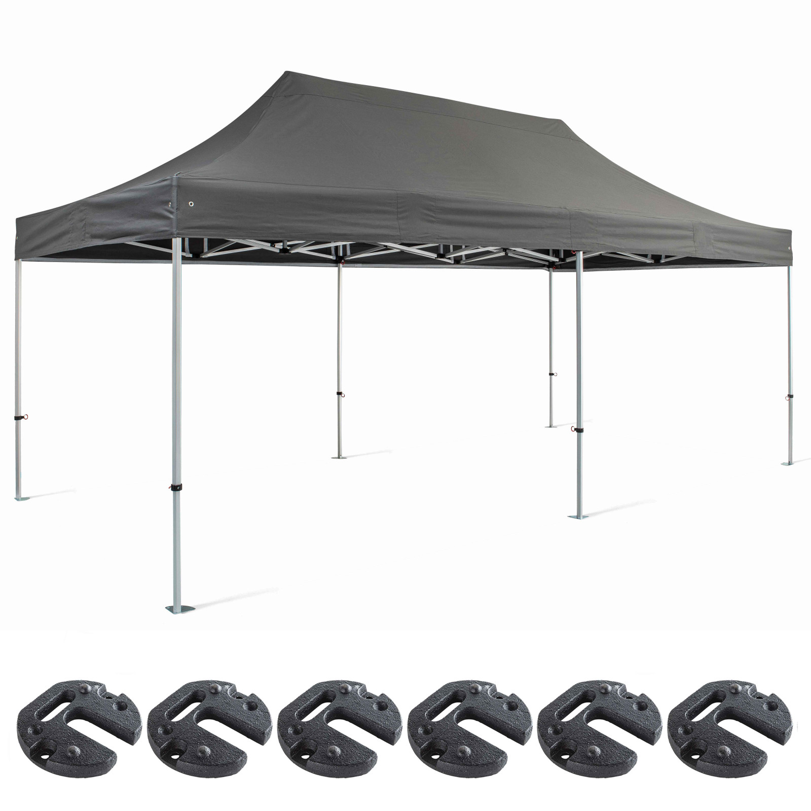Tente pliante 3x6m 300g/m² 40mm + 6 poids de lestage