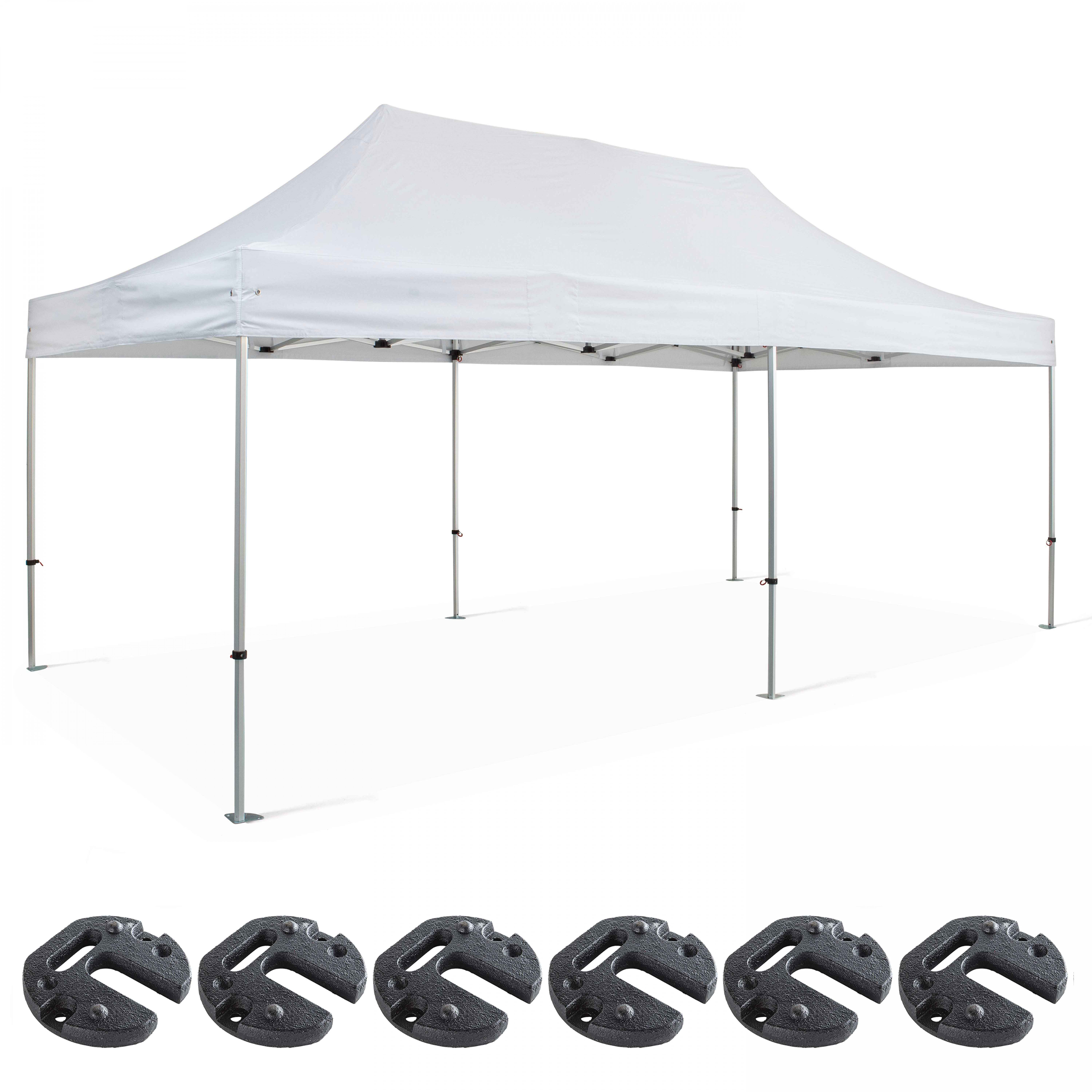 Tente pliante 3x6m 300g/m² 40mm et 6 poids de lestage - Tente pliante 3x6m 300g/m² 40mm + 6 poids de lestage