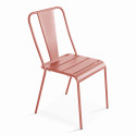 Table de jardin carrée et 2 chaises en acier thermolaqué