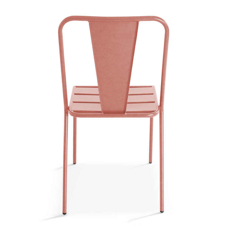 Table de jardin carrée et 2 chaises en acier thermolaqué (6/7)
