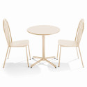 Ensemble table bistrot inclinable Ø70cm et 2 chaises en métal