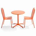 Ensemble table bistrot inclinable Ø70cm et 2 chaises en métal
