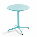 Ensemble table bistrot inclinable Ø70cm et 2 chaises en métal
