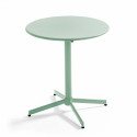 Ensemble table bistrot inclinable Ø70cm et 2 chaises en métal