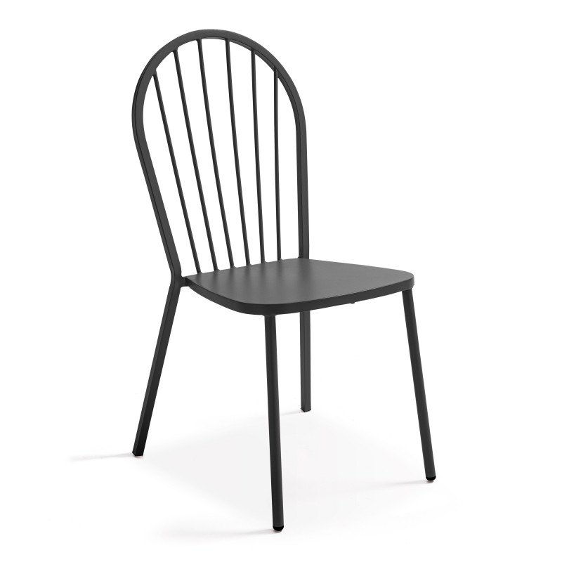 Ensemble table bistrot inclinable Ø70cm et 2 chaises en métal