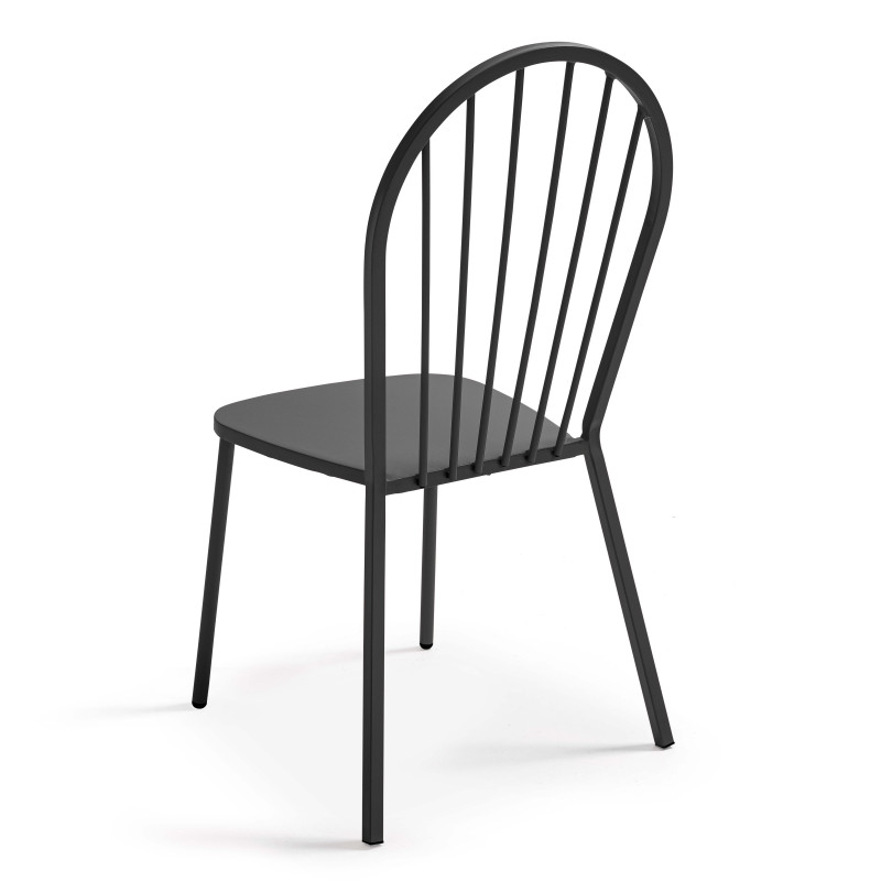 Ensemble table bistrot inclinable Ø70cm et 2 chaises en métal