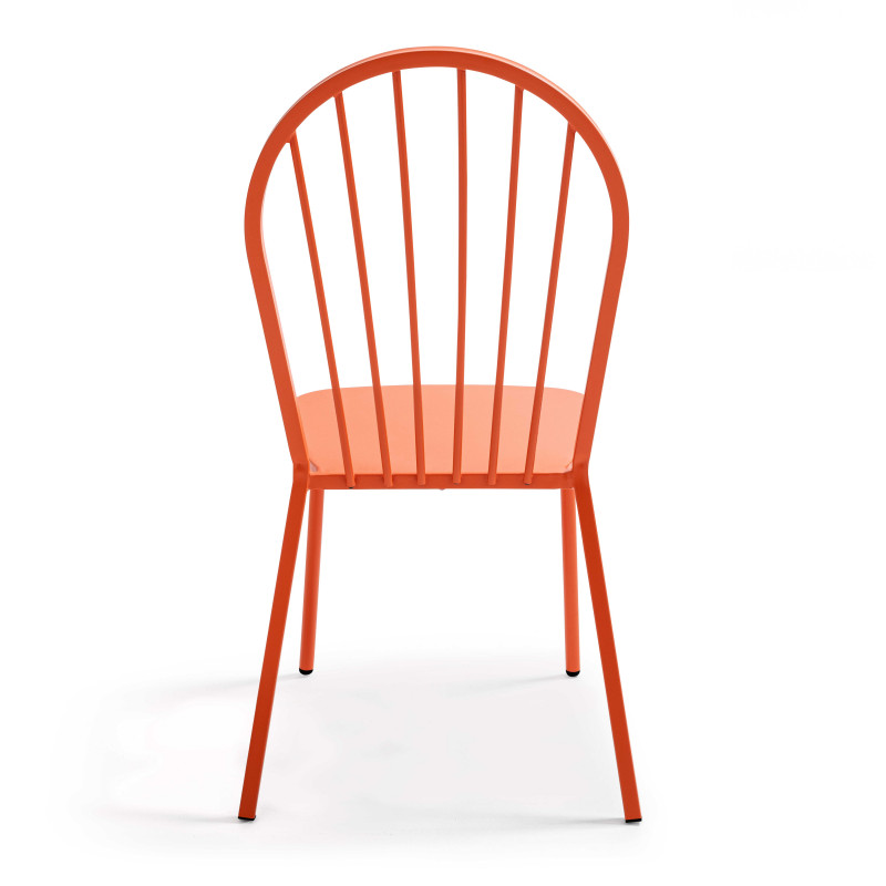 Ensemble table bistrot inclinable Ø70cm et 2 chaises en métal (7/9)