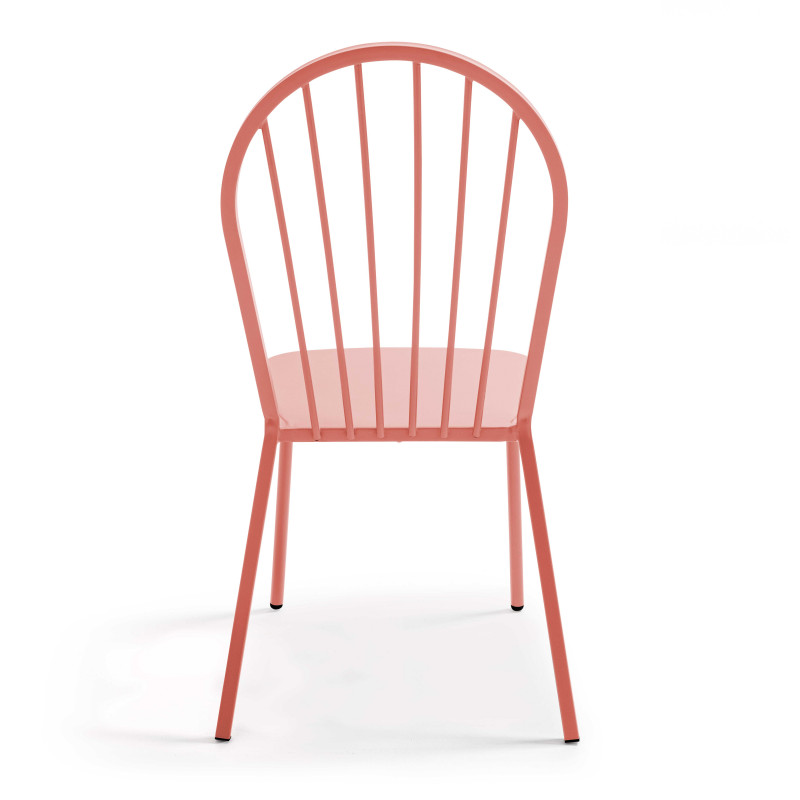 Ensemble table bistrot inclinable Ø70cm et 2 chaises en métal (7/9)