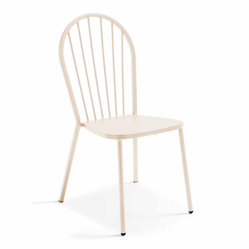 Ensemble table bistrot inclinable Ø70cm et 2 chaises en métal