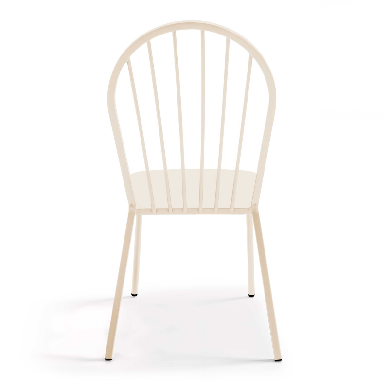 Ensemble table bistrot inclinable Ø70cm et 2 chaises en métal (7/9)