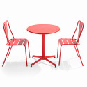 Ensemble table avec plateau rond inclinable et 2 chaises en métal