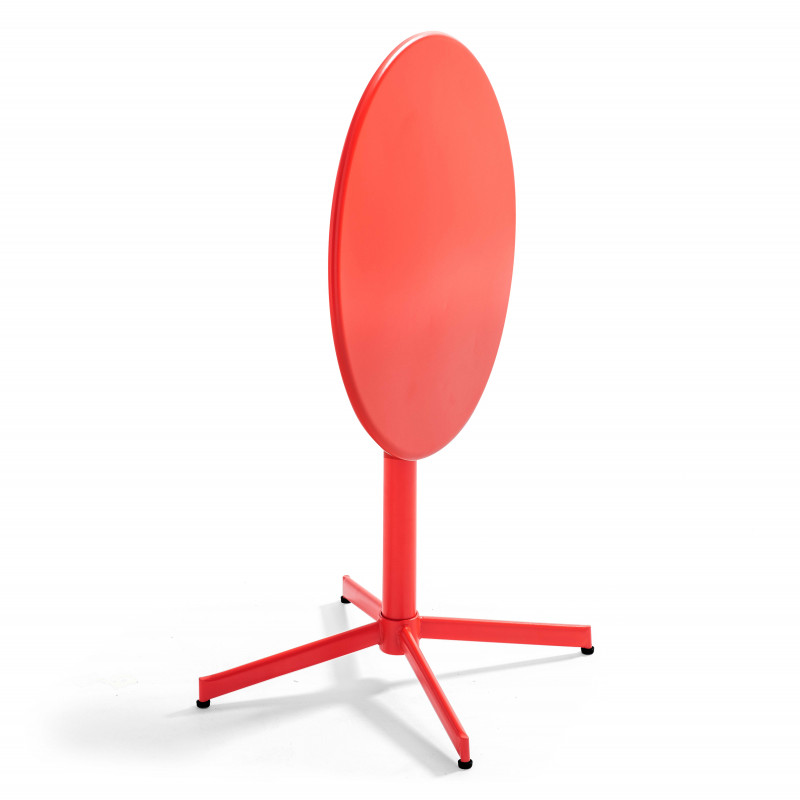 Ensemble table avec plateau rond inclinable et 2 chaises en métal (2/7)