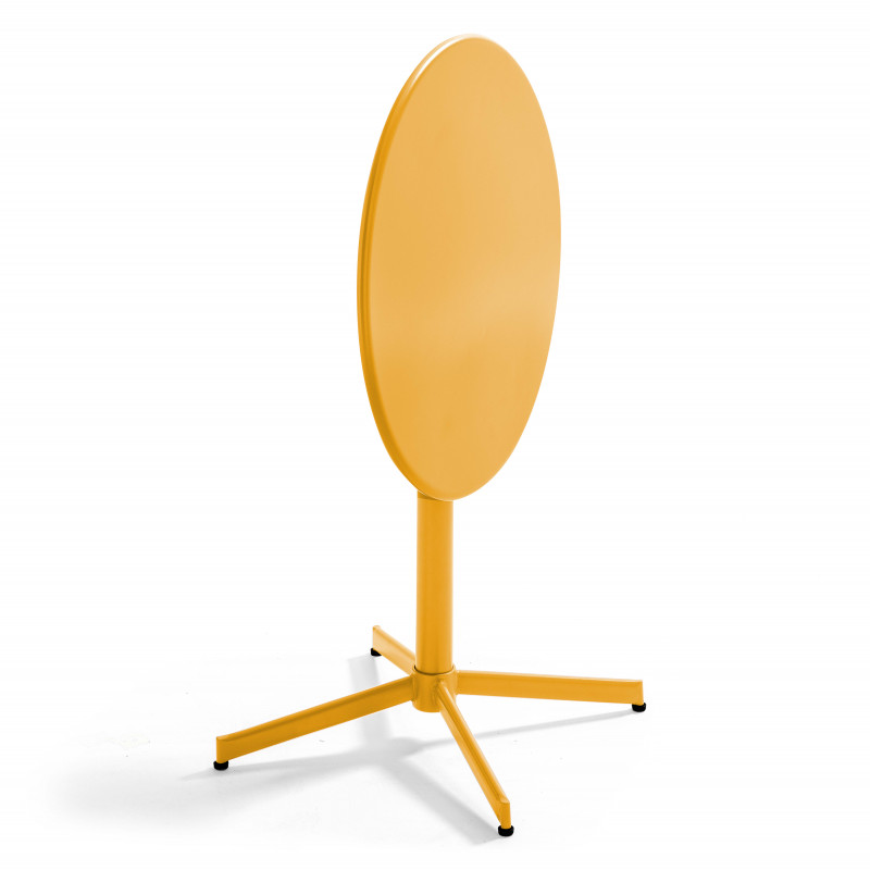 Ensemble table avec plateau rond inclinable et 2 chaises en métal (2/7)
