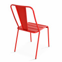 Ensemble table avec plateau rond inclinable et 2 chaises en métal