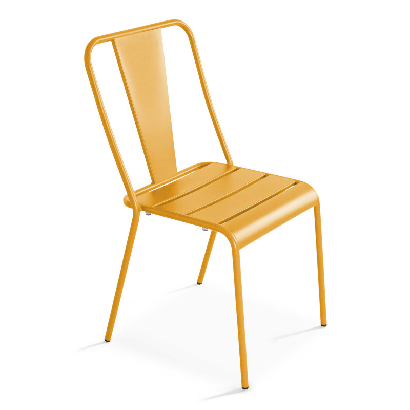 Ensemble table avec plateau rond inclinable et 2 chaises en métal (4/7)