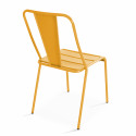 Ensemble table avec plateau rond inclinable et 2 chaises en métal