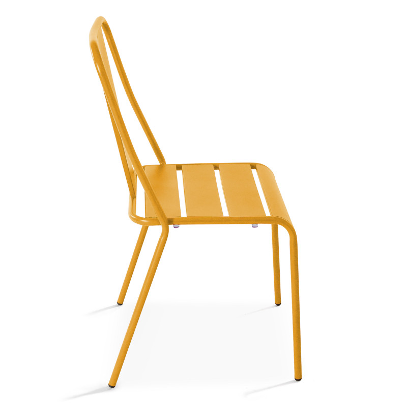 Ensemble table avec plateau rond inclinable et 2 chaises en métal (6/7)