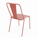 Ensemble table avec plateau rond inclinable et 2 chaises en métal