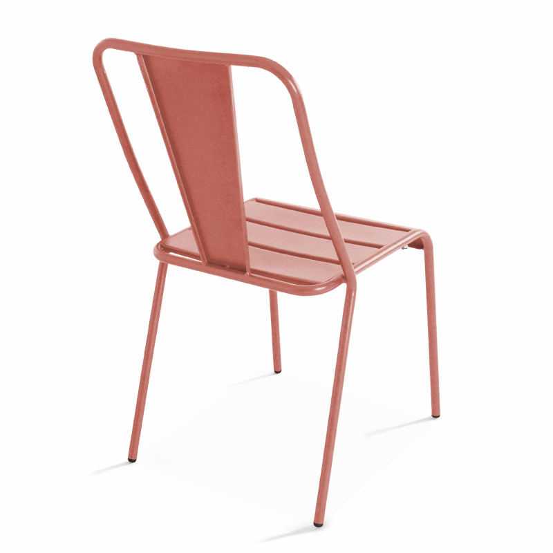 Ensemble table avec plateau rond inclinable et 2 chaises en métal (5/7)