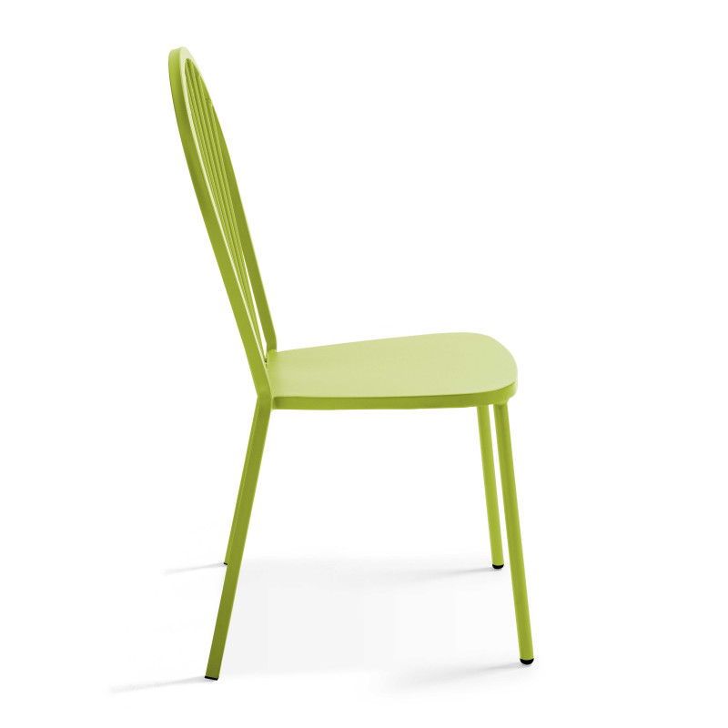 Ensemble table carrée 70 x 70 x 72 cm et 2 chaises bistrot
