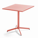 Ensemble table carrée inclinable 70 x 70 cm et 2 chaises en métal