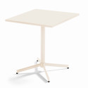 Ensemble table carrée inclinable 70 x 70 cm et 2 chaises en métal