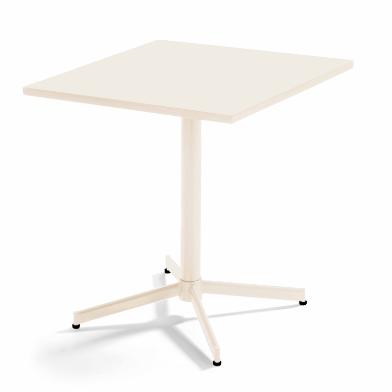 Ensemble table carrée inclinable 70 x 70 cm et 2 chaises en métal